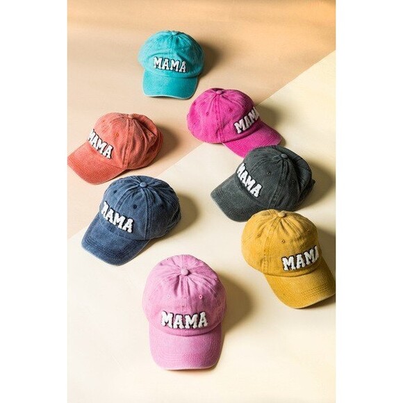 Fuschia Mama Washed Sherpa MAMA Baseball Cap - Picture 7 of 7